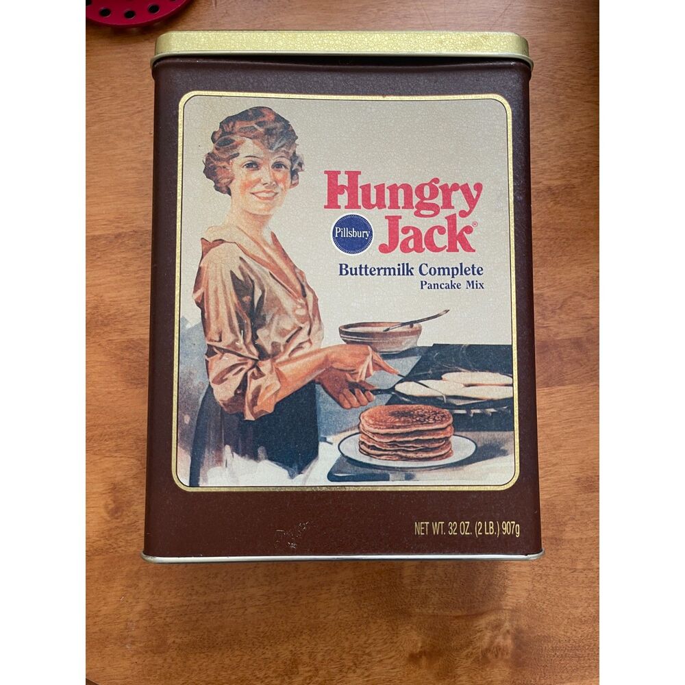 Vintage Pillsbury Hungry Jack Pancake Mix Collector Tin EXCELLENT! Food Advertis